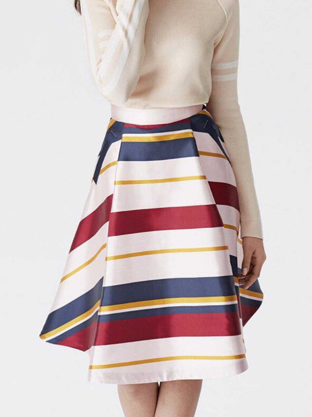 Max and Co by Max Mara Palladio Satin Stripe Skirt 6